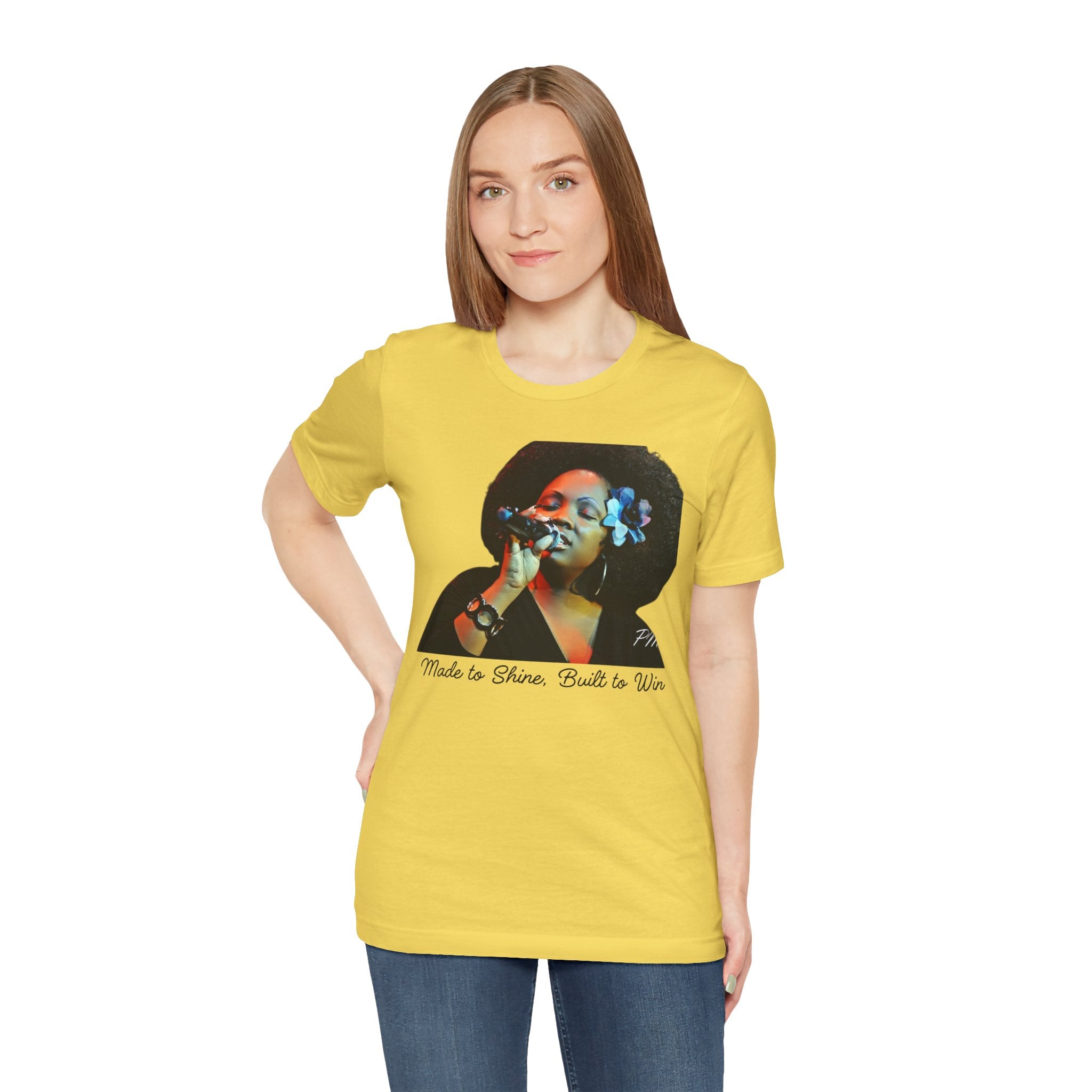 Empowerment T-Shirt – 'Made to Shine, Built to Win' Motivational Graphic Tee
